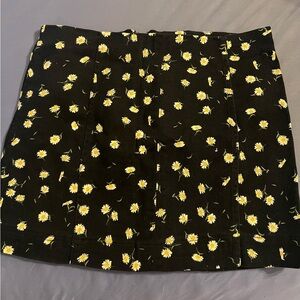 Floral Black Skirt